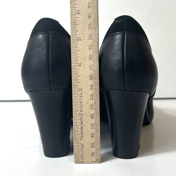 Clarks Womens 9.5W Classic Mary Jane Pump Black Leather Heel Comfort Casual Shoe - Picture 9 of 11